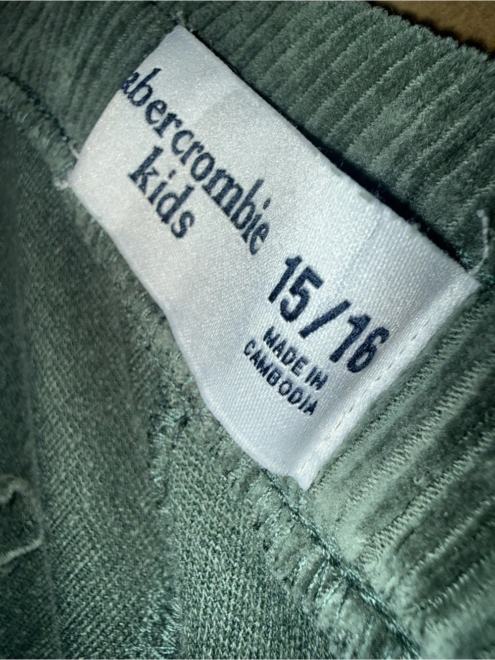 abercrombie kids Olive Green Corduroy Pants